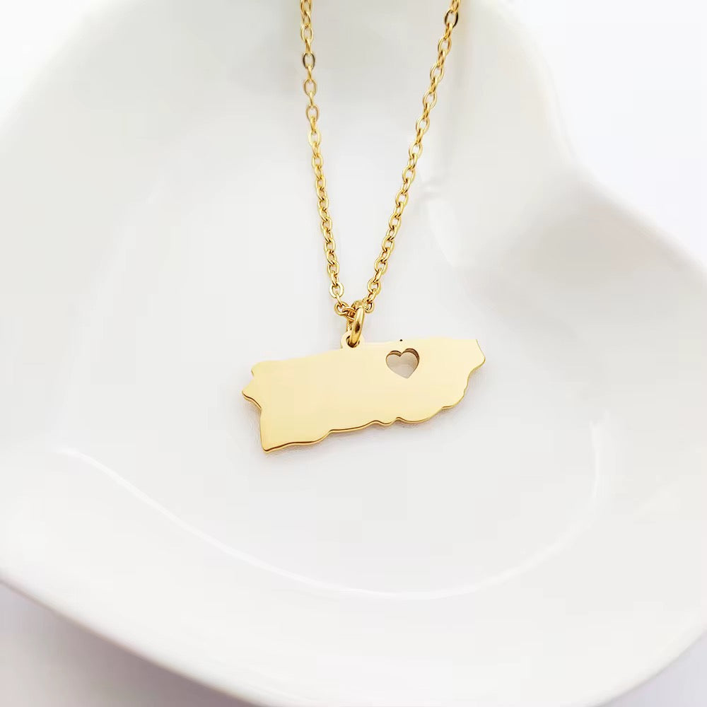 Boricua Heart Necklace