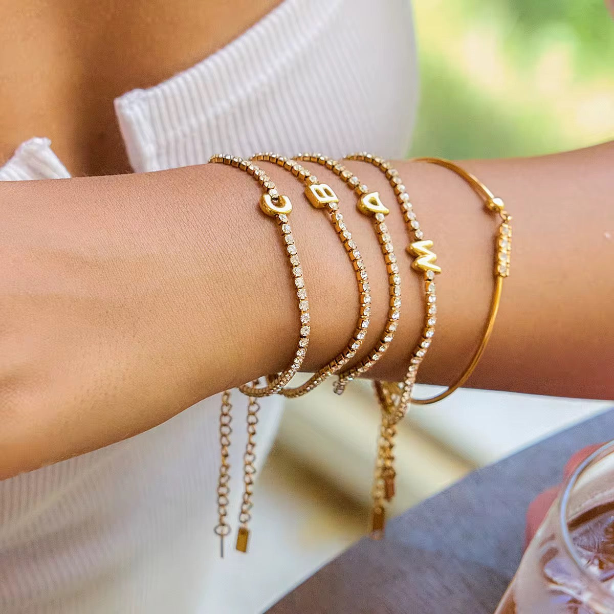 Personalized Initial Tennis Bracelet