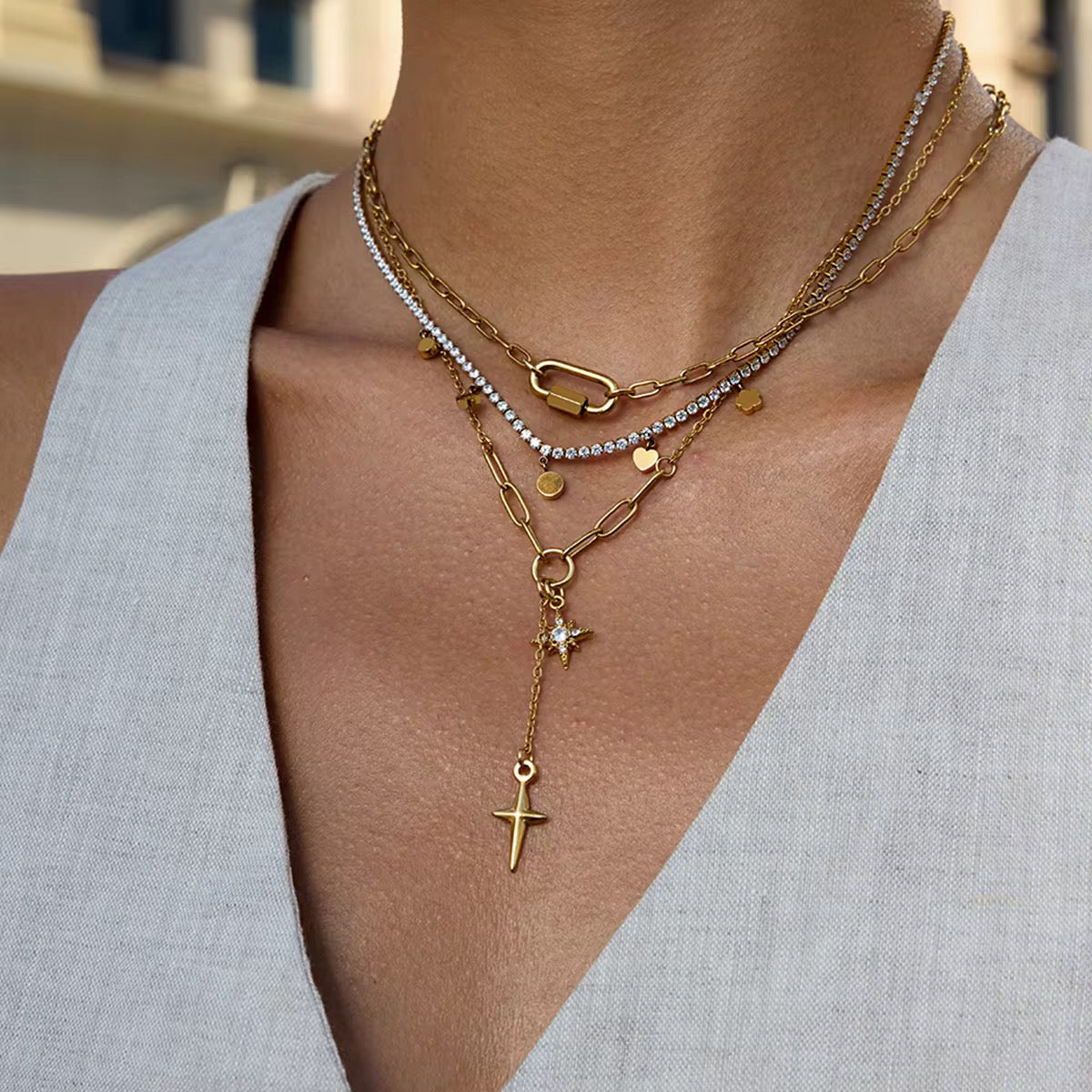 Cross & Star Necklace