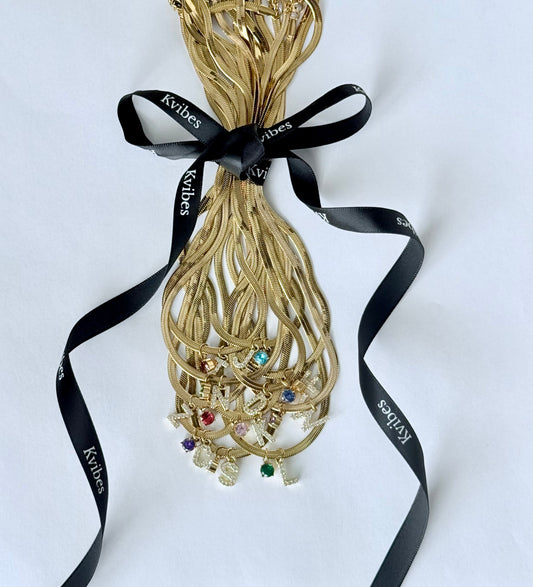 Birthstone Initial Necklace