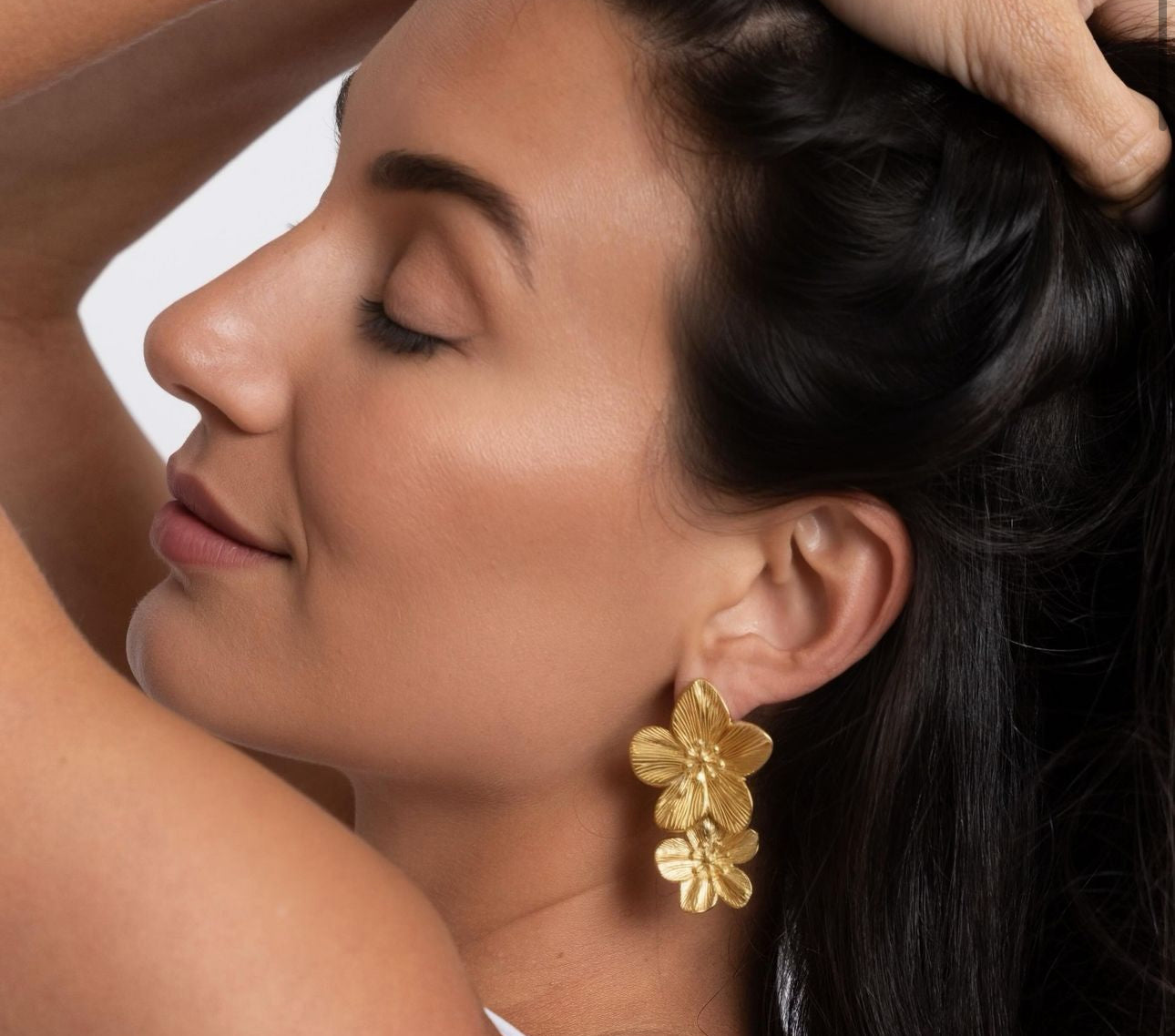 Pendientes de doble rosa