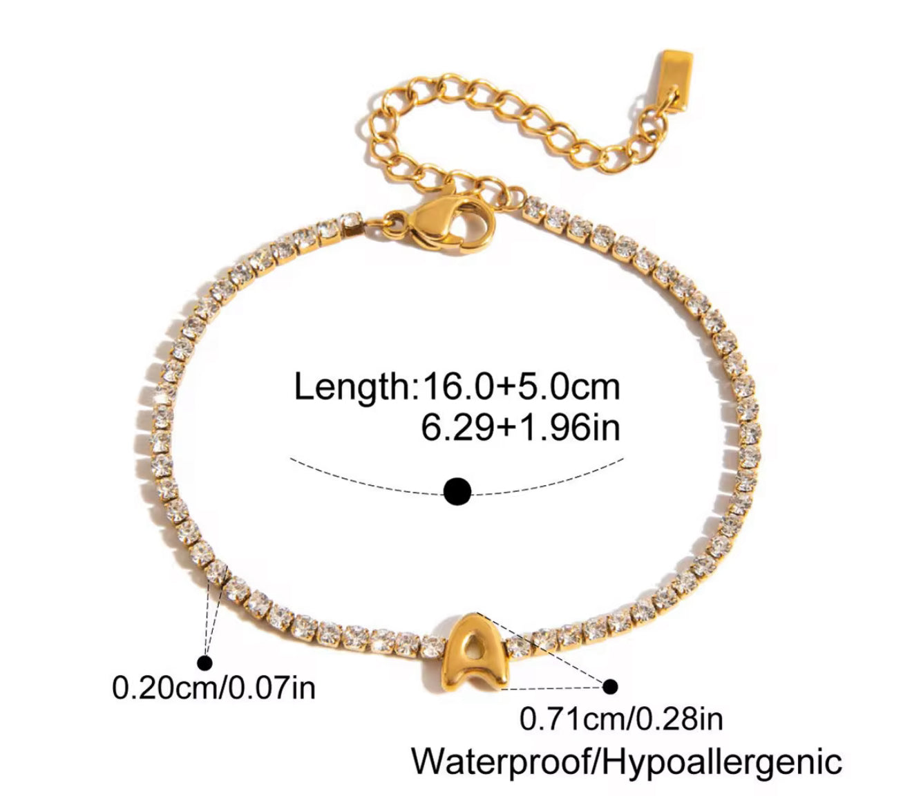 Personalized Initial Tennis Bracelet