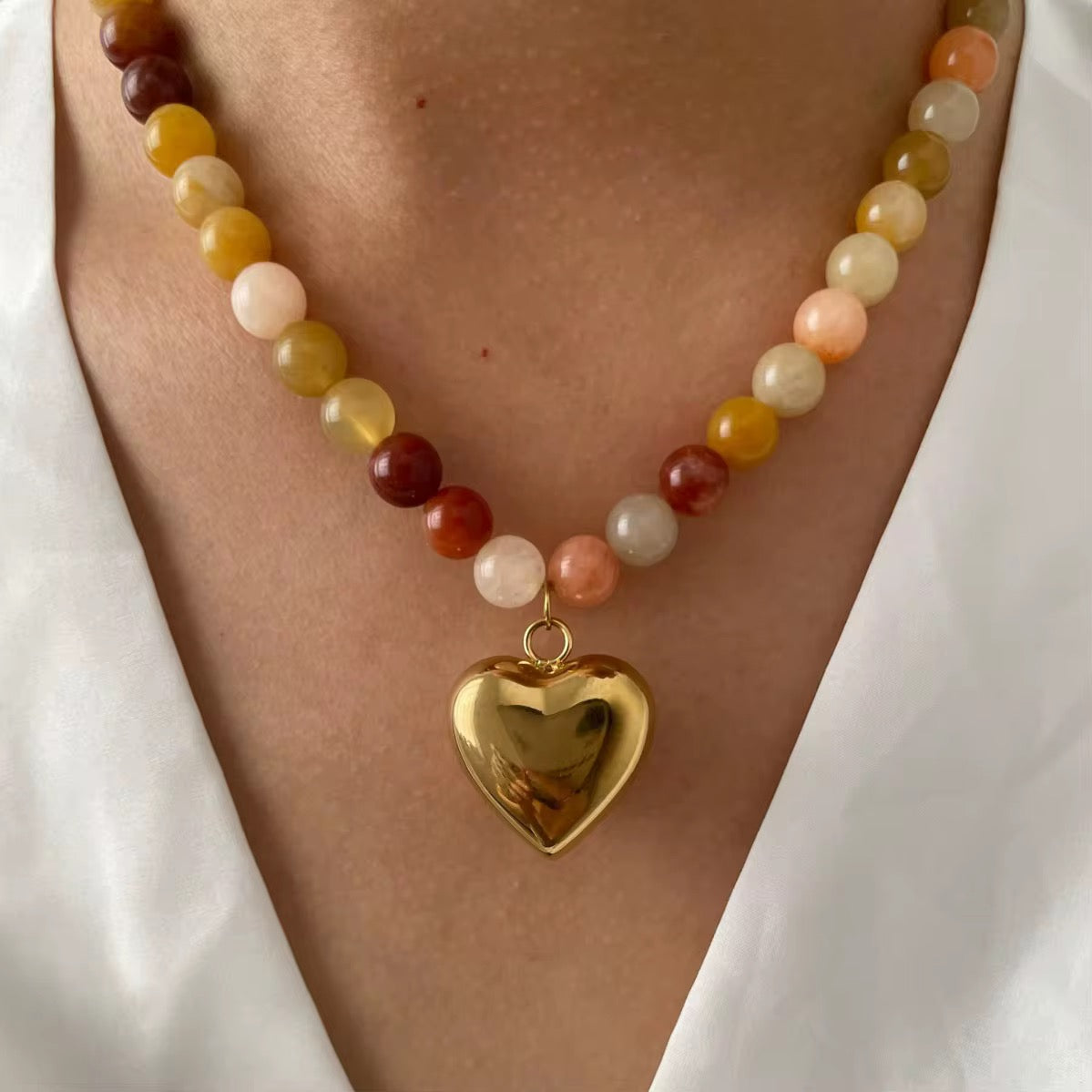 Nude Heart Necklace