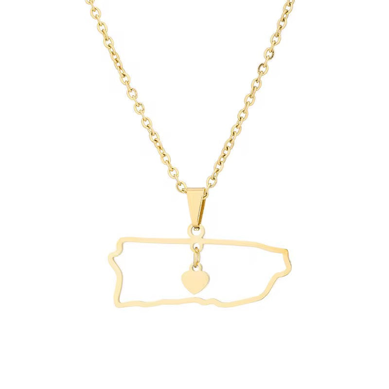 Boricua Outline Necklace