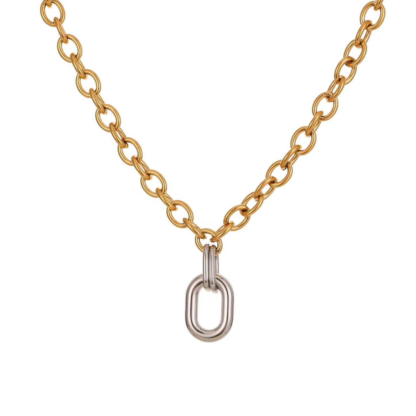 Two-Tone Link Necklace