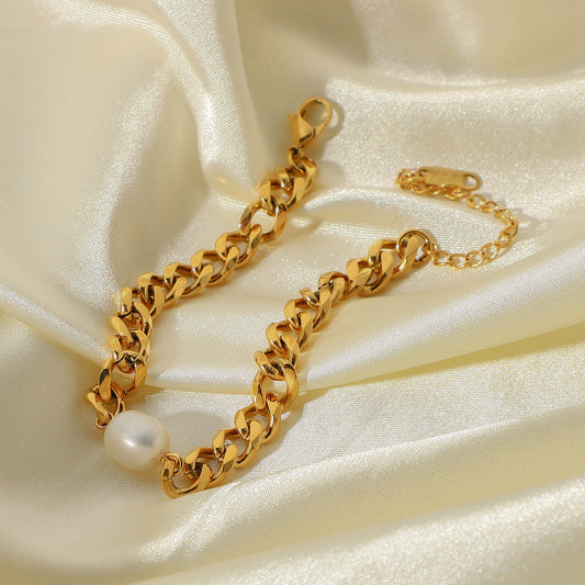 Pearl Cuban Bracelet