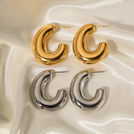 Steph Oval Chunky Hoops