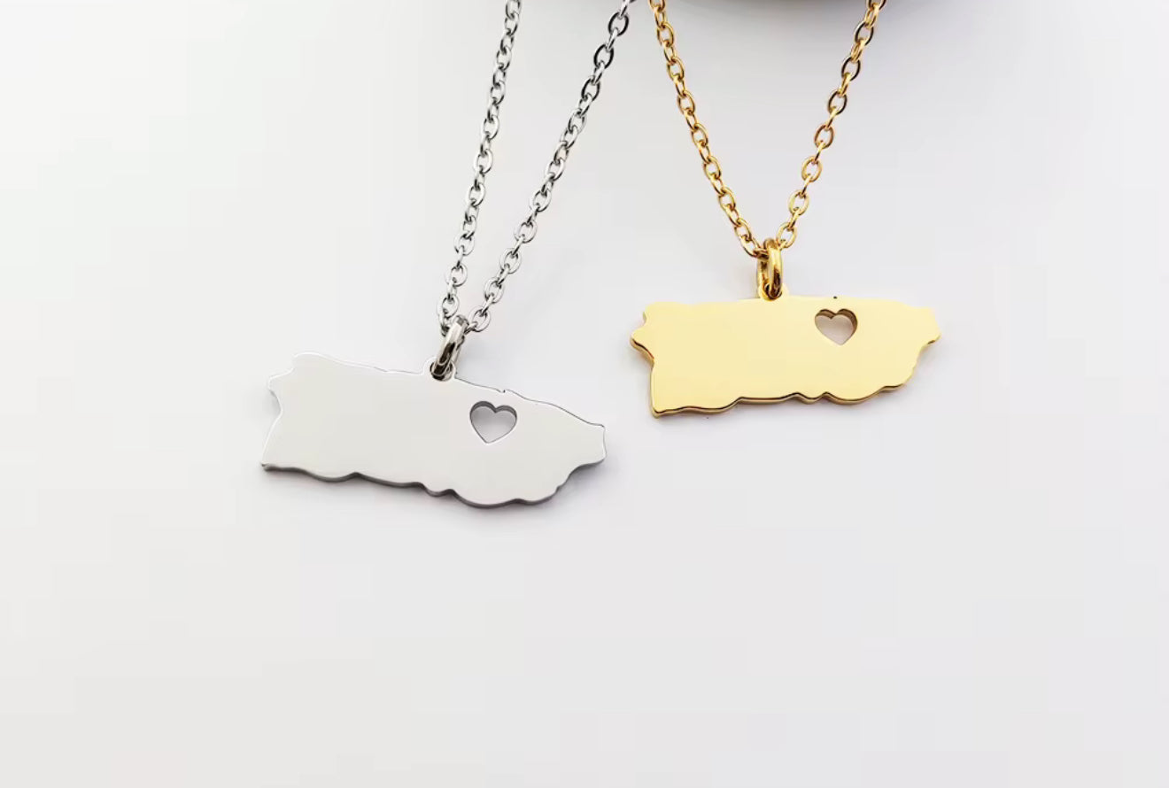 Boricua Heart Necklace