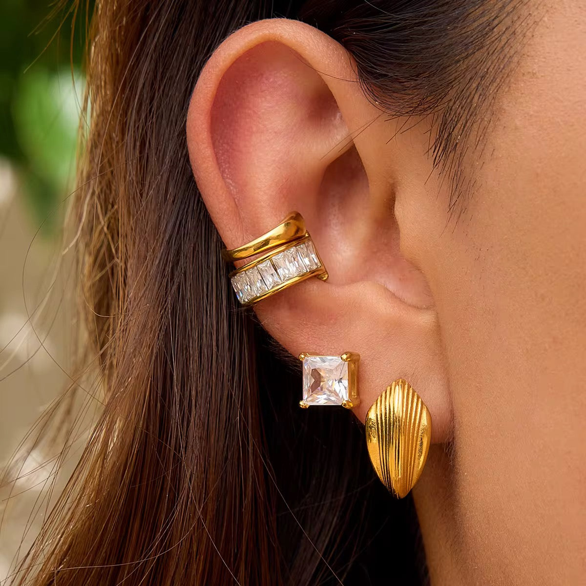 Stone clip Earcuff