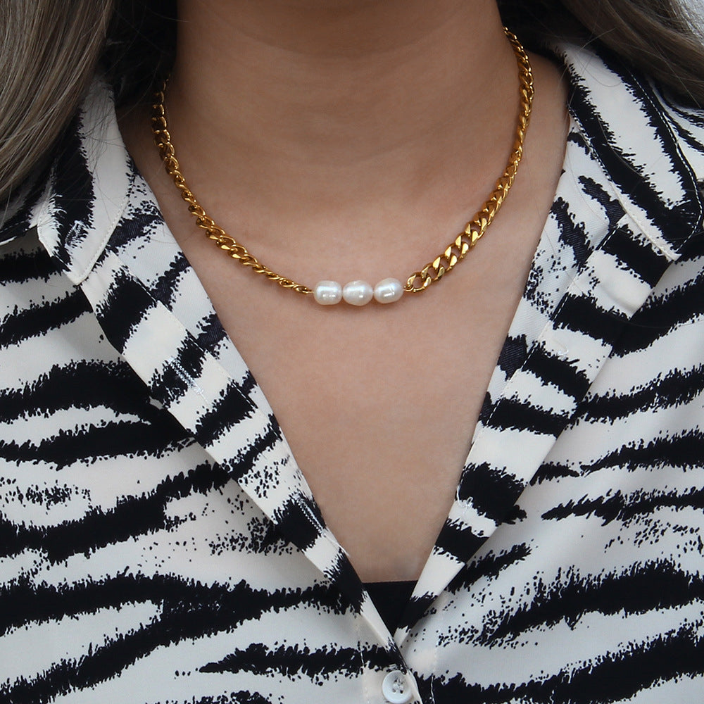 Pearl Cuban Choker