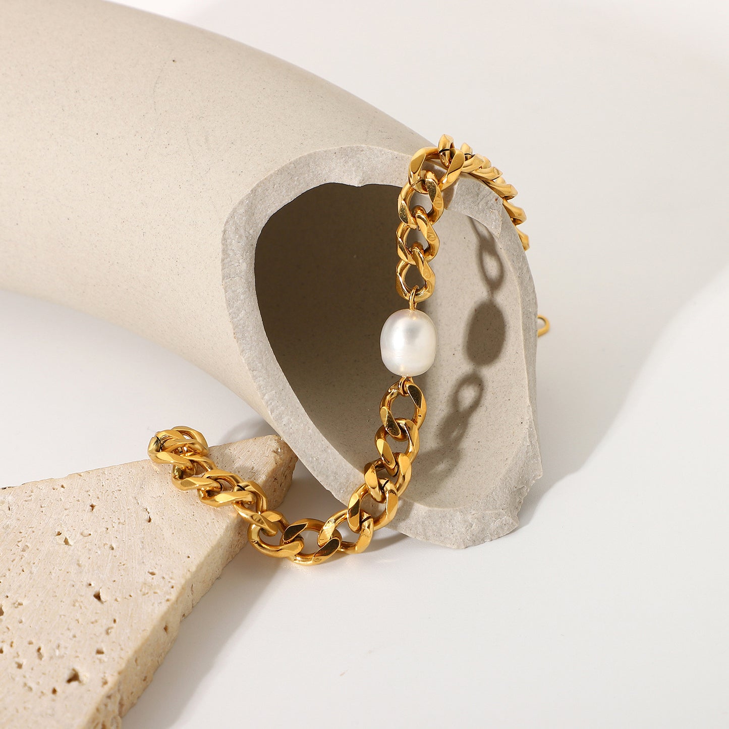 Pearl Cuban Bracelet