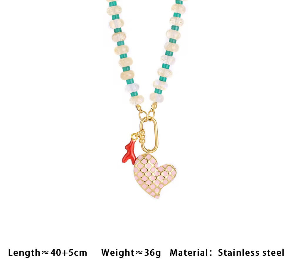Coral Heart Necklace