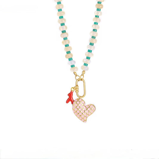 Coral Heart Necklace