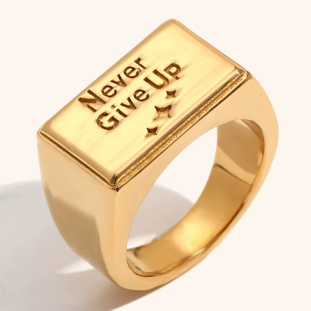 Never Give Up Ring