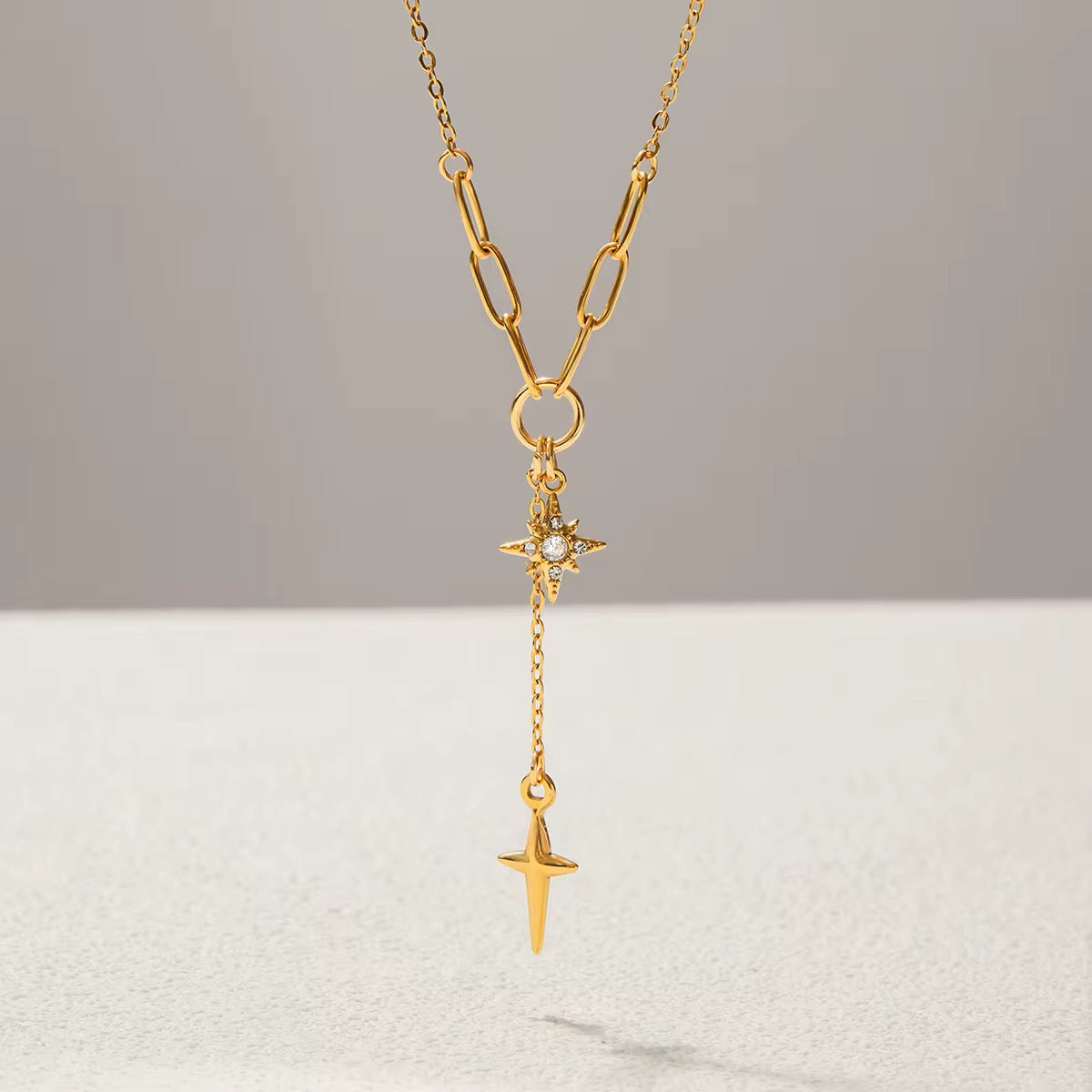 Cross & Star Necklace
