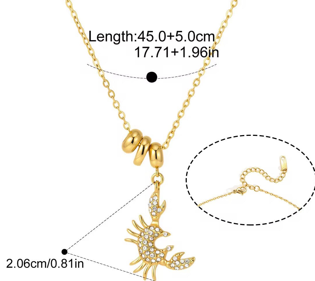 Golden Crab Necklace