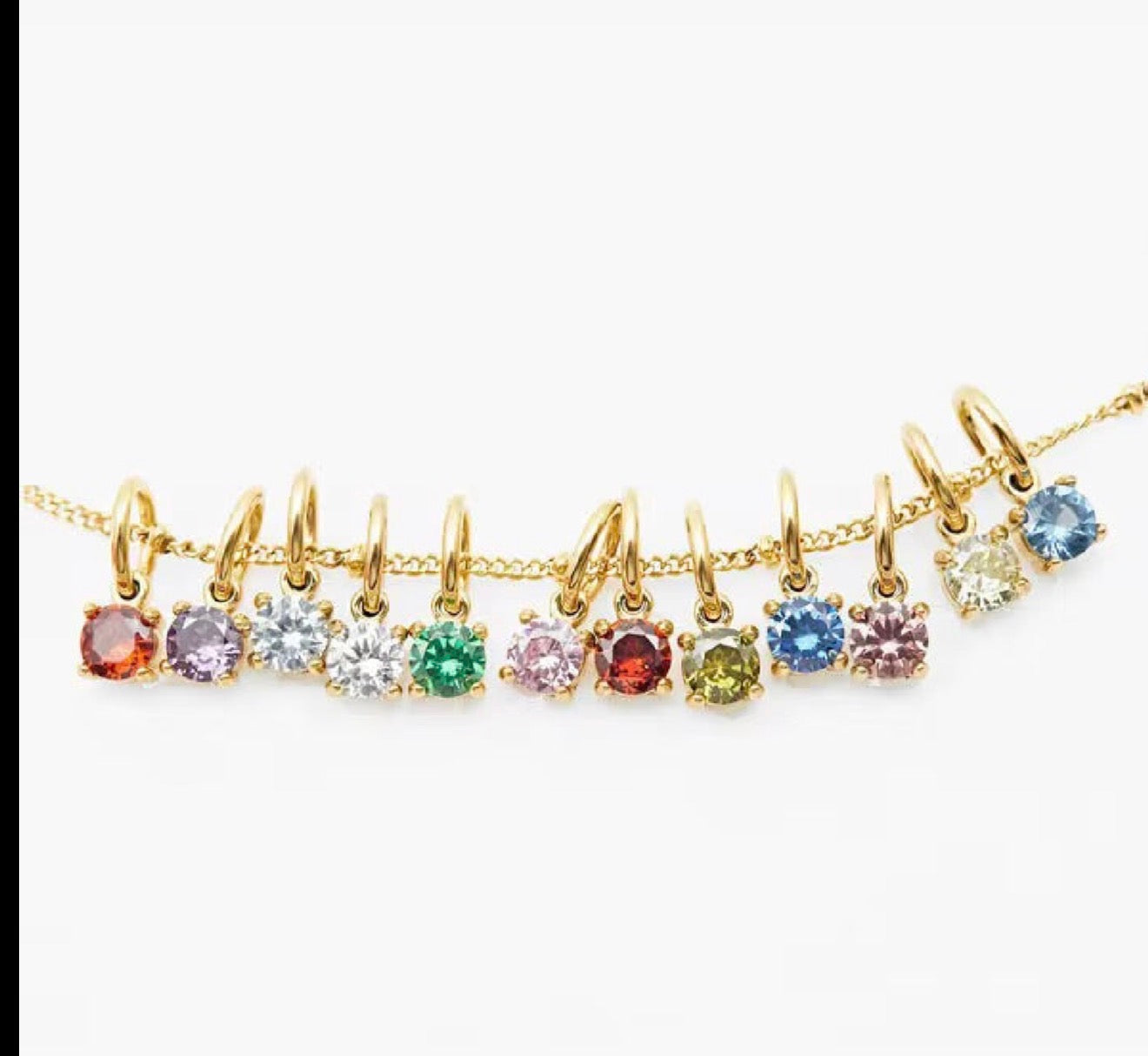 Birthstone Initial Necklace