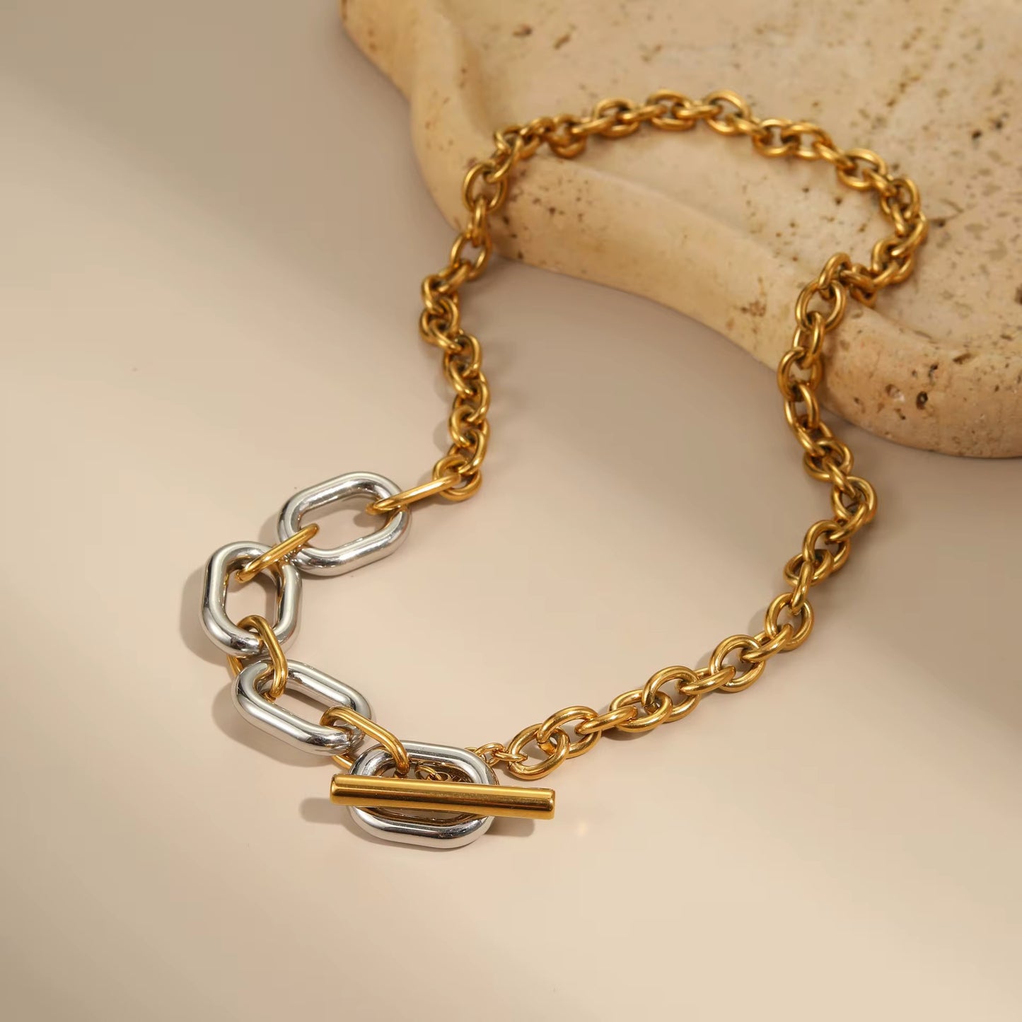 Two-Tone Link Necklace