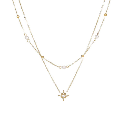Celi Pearl Layered Necklace