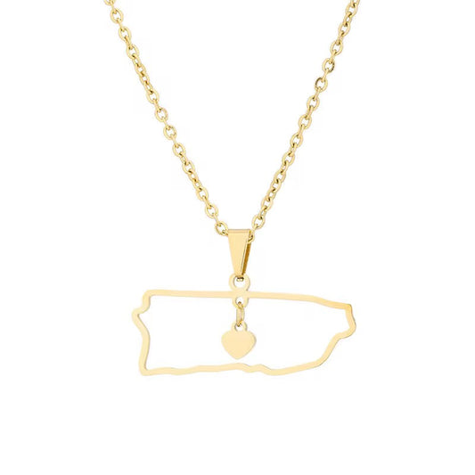 Boricua Outline Necklace| PRE ORDER