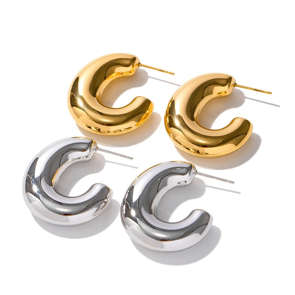 Steph Oval Chunky Hoops