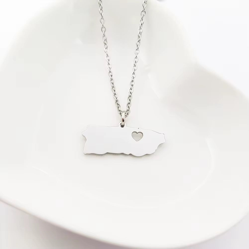 Boricua Heart Necklace