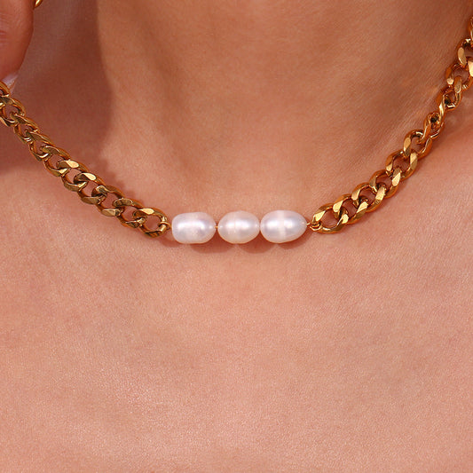 Pearl Cuban Choker