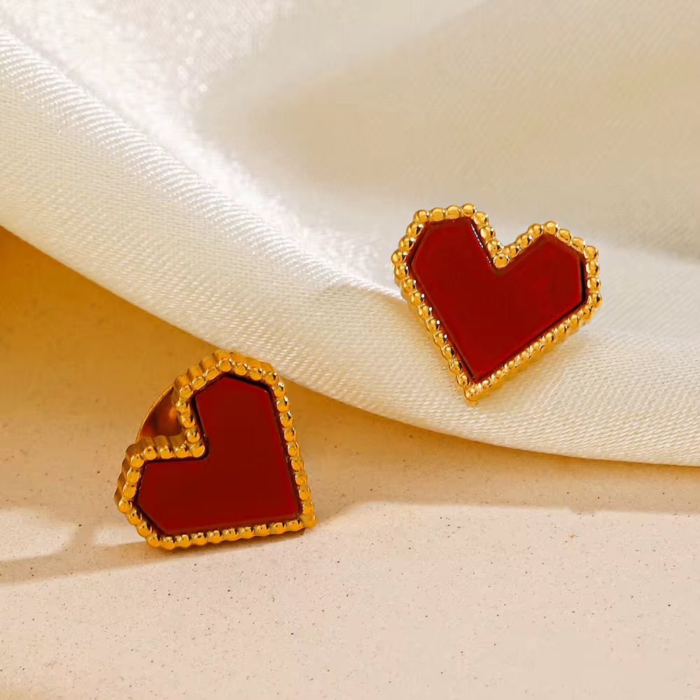 Red Heart Earrings