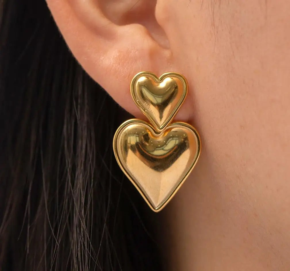 Double Heart Earrings