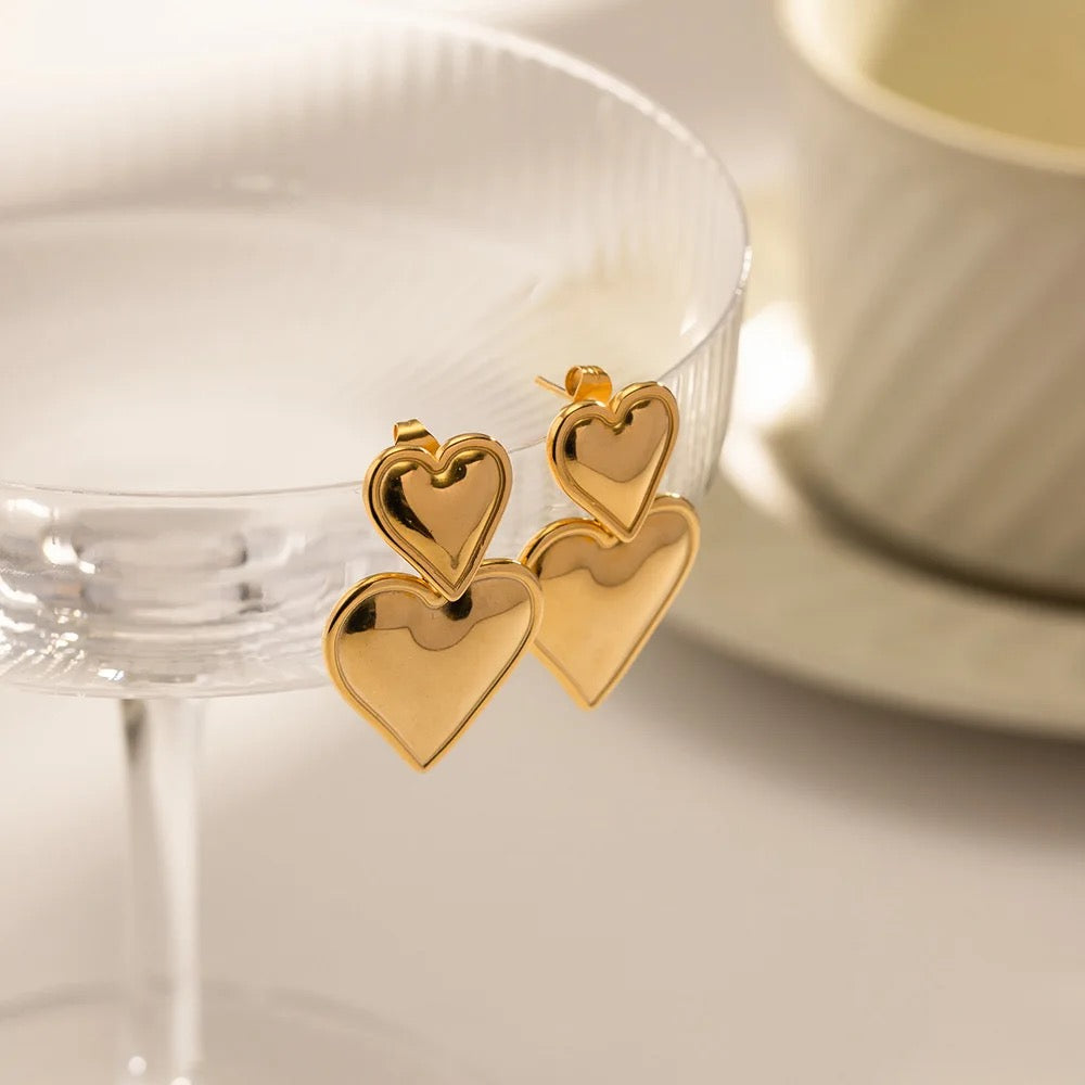 Double Heart Earrings