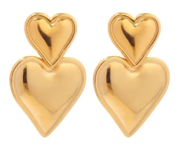 Double Heart Earrings