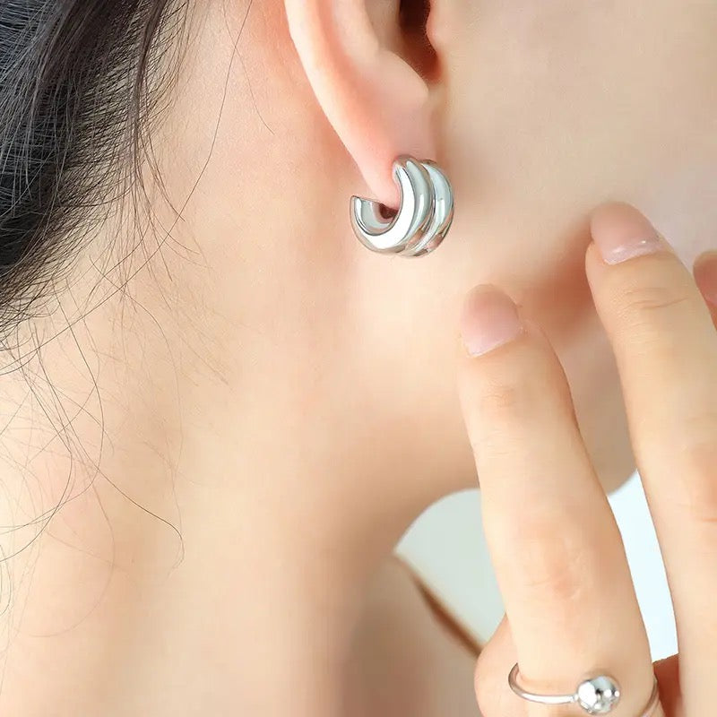 Double Layers Mini Hoops