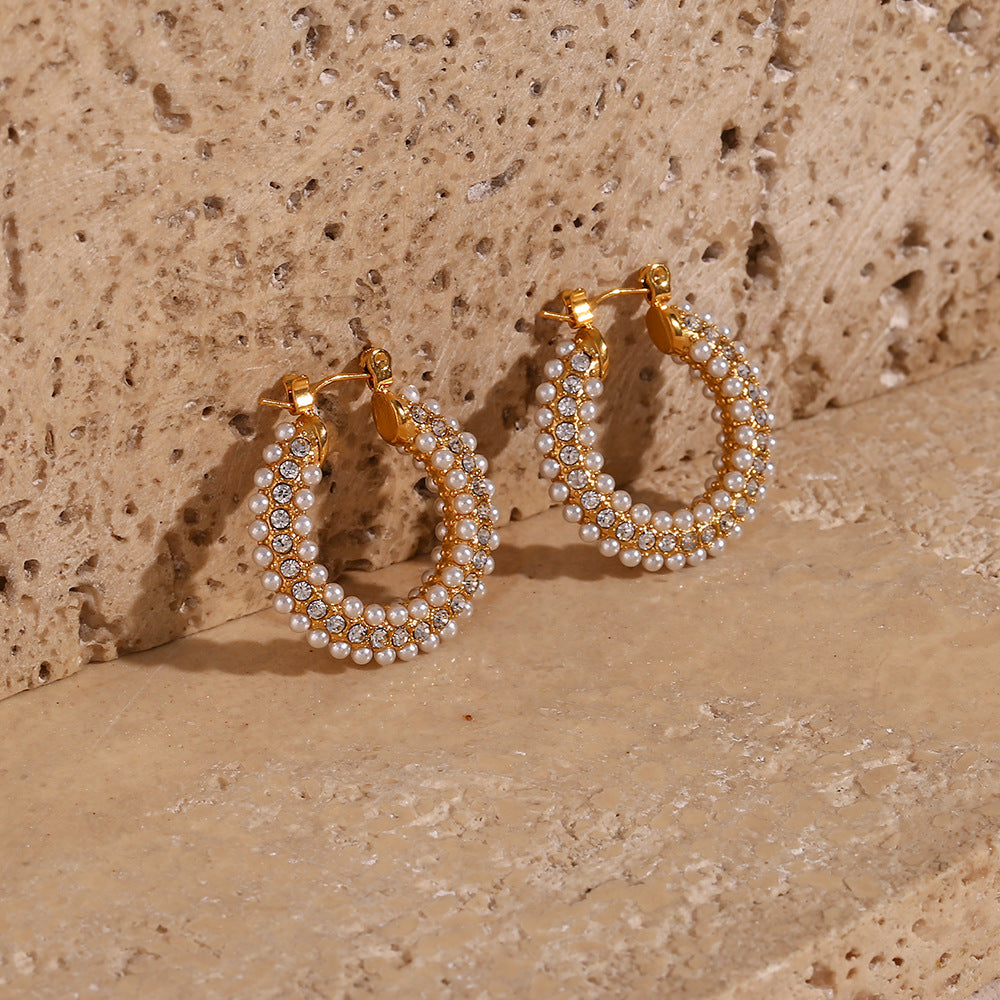 Pearls and Crystal Earrings