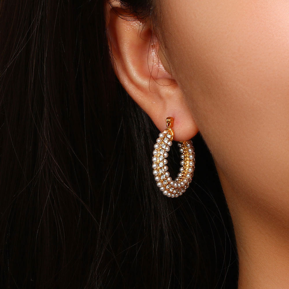 Pearls and Crystal Earrings